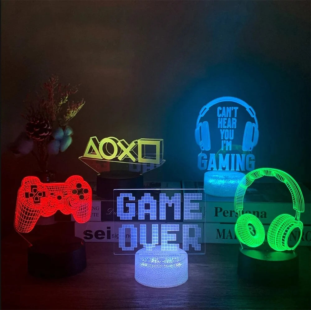 3D LED Lamp | Laser-Engraved Acrylic & 16 Colors
