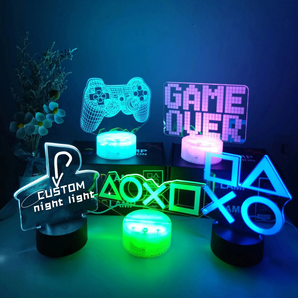 3D LED Lamp | Laser-Engraved Acrylic & 16 Colors