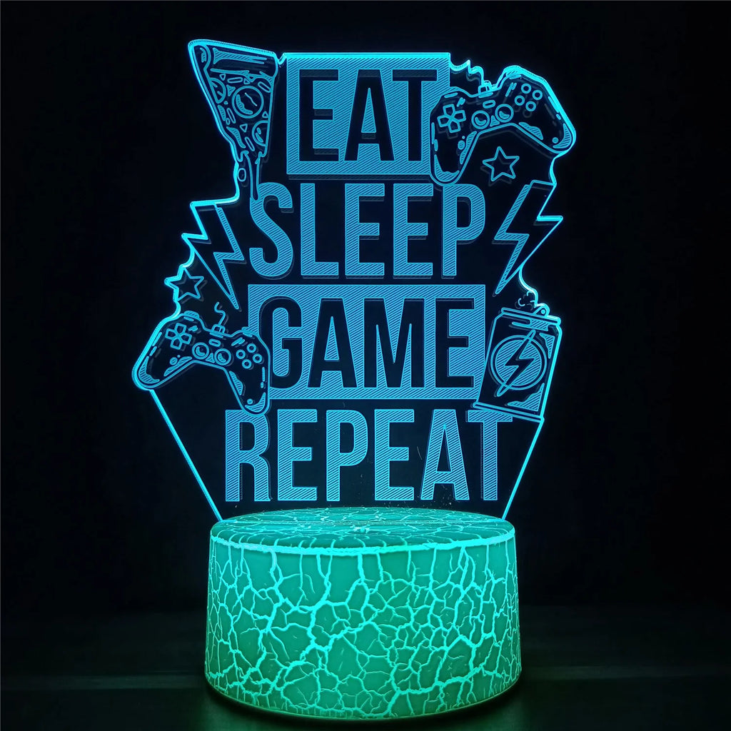 3D LED Lamp | Laser-Engraved Acrylic & Touch Remote Control