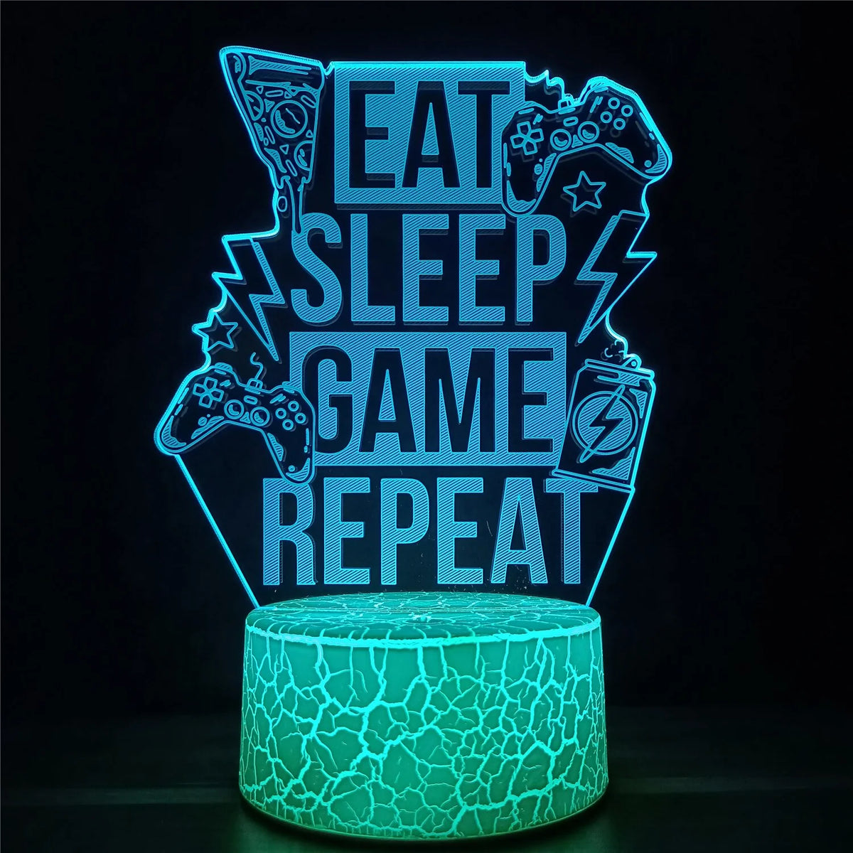 3D LED Lamp | Laser-Engraved Acrylic & Touch Remote Control