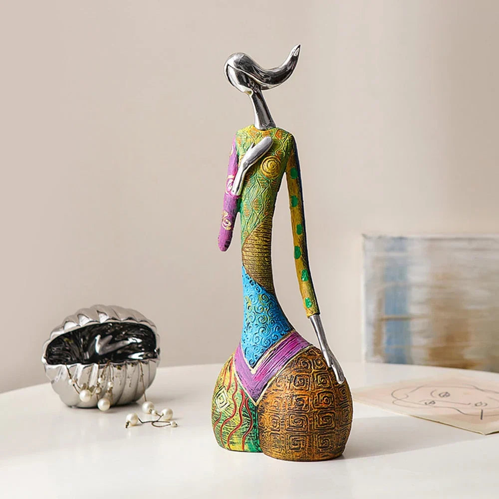 Abstract Sculpture | Handcrafted Multicolored Resin | Set of 3