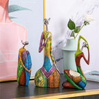 Abstract Sculpture | Handcrafted Multicolored Resin | Set of 3