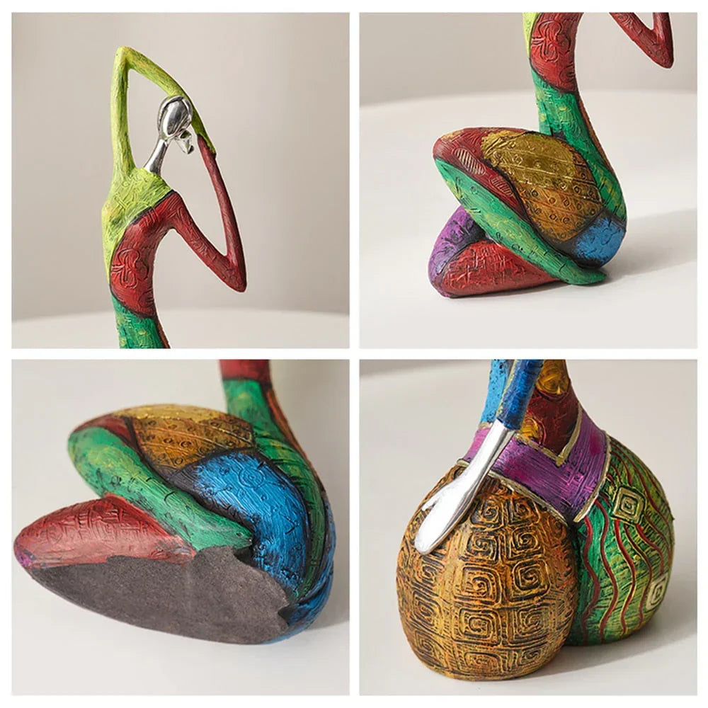 Abstract Sculpture | Handcrafted Multicolored Resin | Set of 3