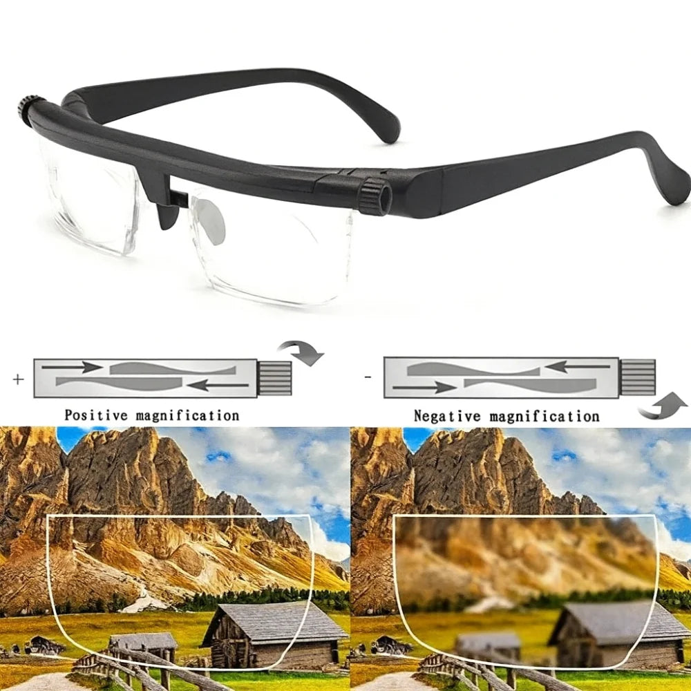 Adjustable Focus Glasses | Impact-Resistant Lenses & Lightweight Polycarbonate Frame | One Size Fits All