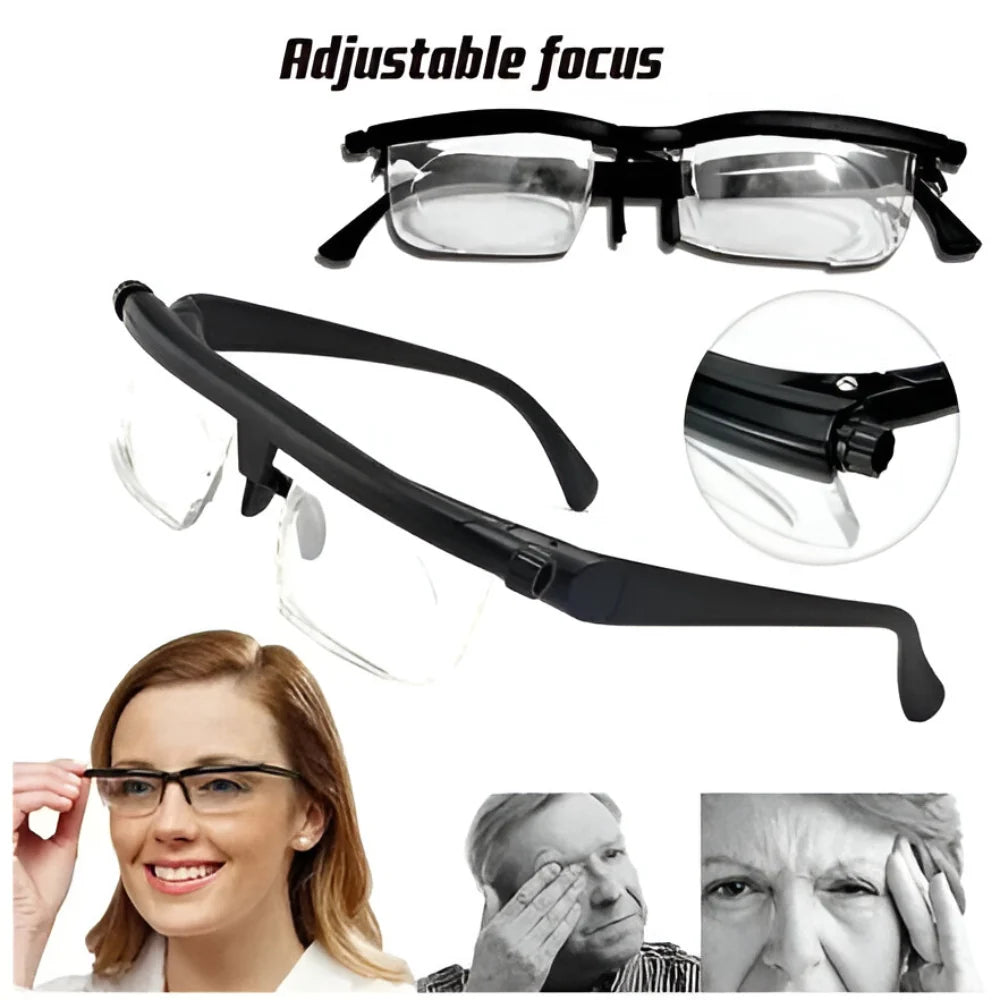 Adjustable Focus Glasses | Impact-Resistant Lenses & Lightweight Polycarbonate Frame | One Size Fits All
