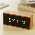 Alarm Clock | Bamboo LED Time & Temperature | USB & Battery-Powered