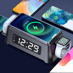 Alarm Clock Charging Station | Wireless Qi & 30W Multi-Device | 4-In-1