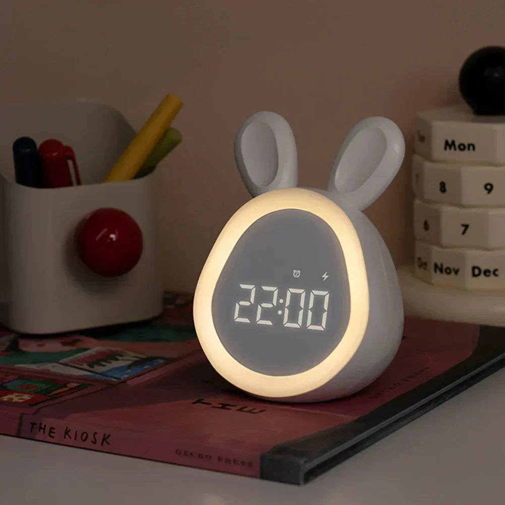 Alarm Clock | Digital LED Bunny Design & Night Light | Battery Or USB Powered