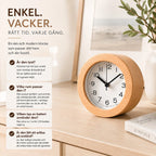 Alarm Clock | Genuine Beech Wood & Silent Movement