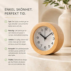 Alarm Clock | Genuine Beech Wood & Silent Movement