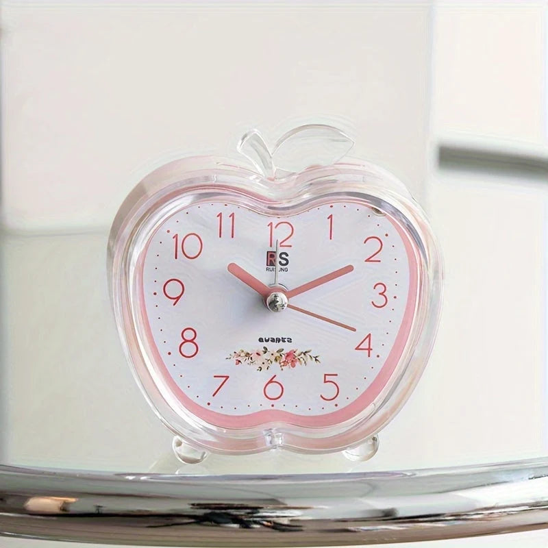 Alarm Clock | Quiet Sweep & Night Light | Crystal Apple Design