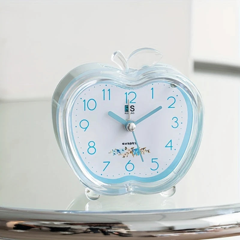 Alarm Clock | Quiet Sweep & Night Light | Crystal Apple Design
