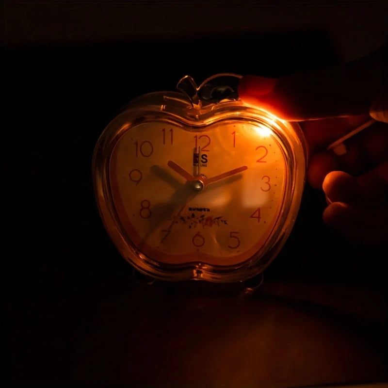 Alarm Clock | Quiet Sweep & Night Light | Crystal Apple Design