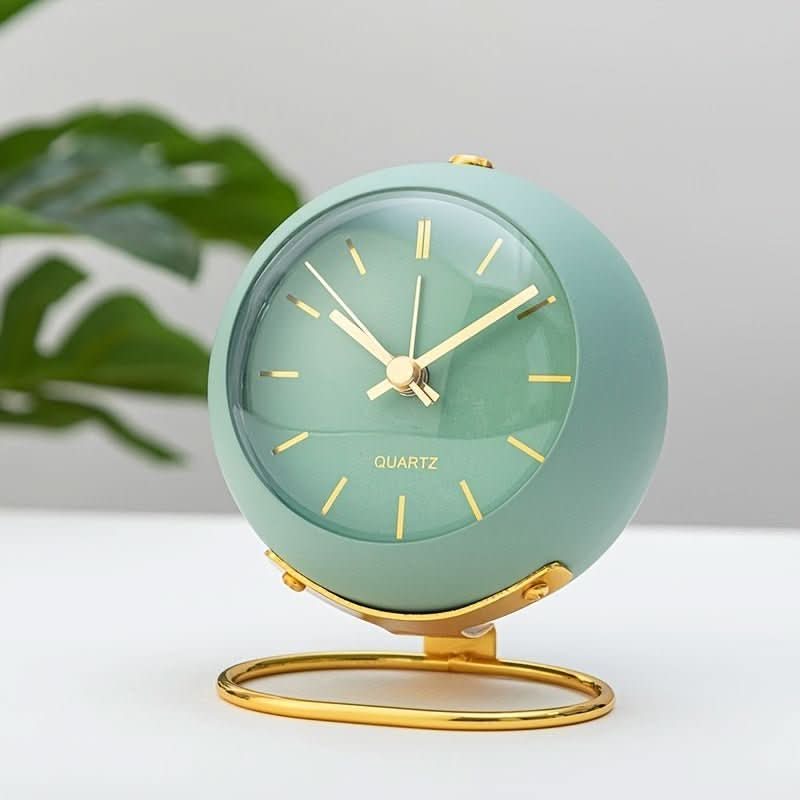 Alarm Clock | Retro Metal, Silent & Night Light