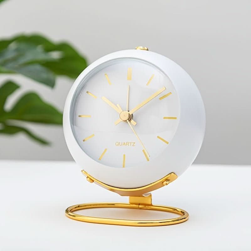 Alarm Clock | Retro Metal, Silent & Night Light