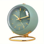 Alarm Clock | Retro Metal, Silent & Night Light
