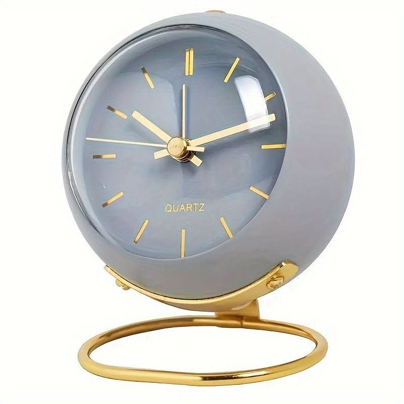Alarm Clock | Retro Metal, Silent & Night Light