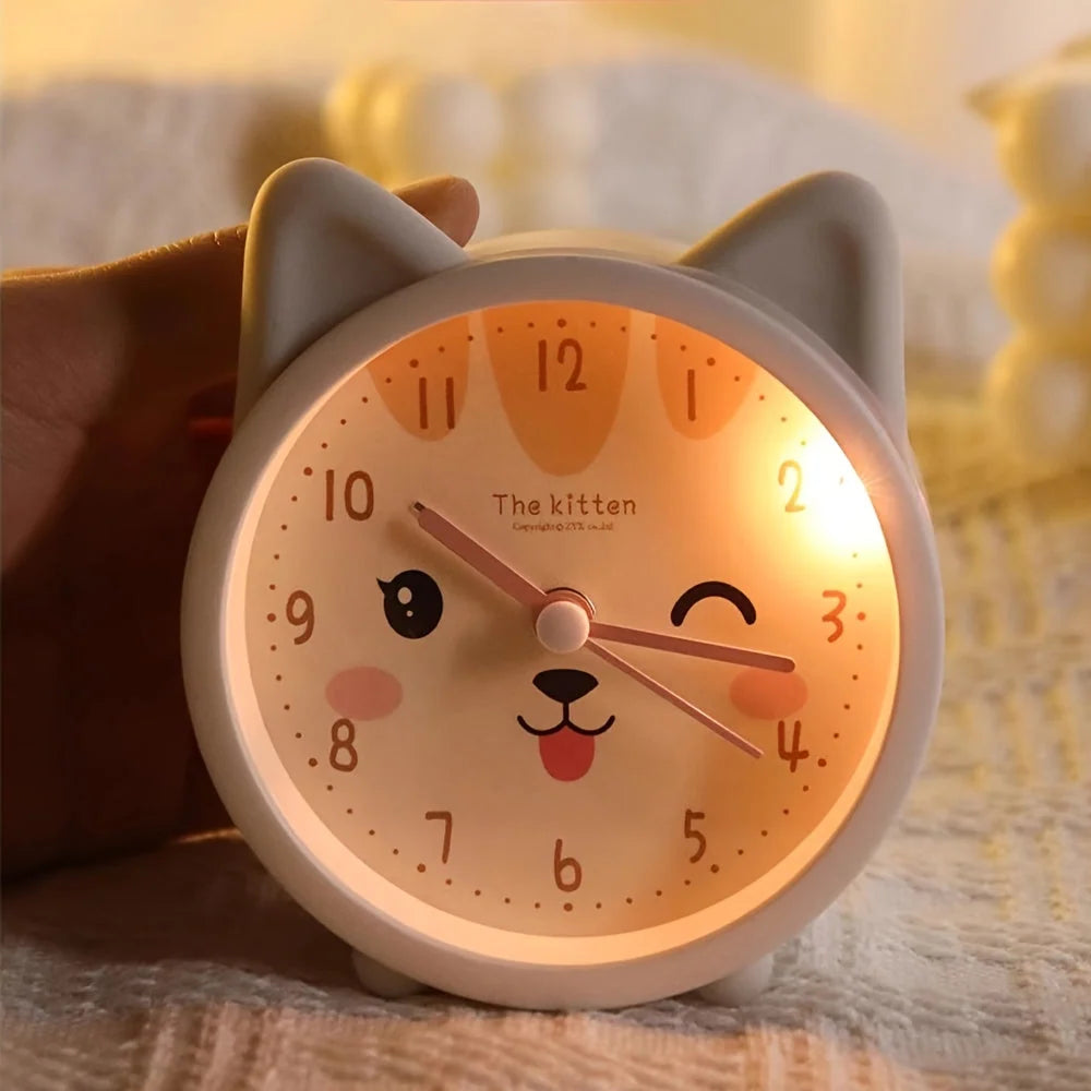 Alarm Clock | Silent Operation & Night Light | Cute Bunny Design