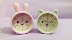 Alarm Clock | Silent Operation & Night Light | Cute Bunny Design