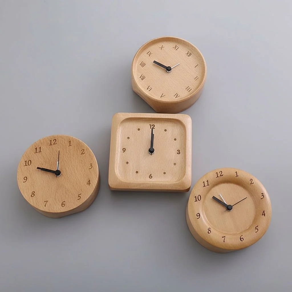 Alarm Clock | Solid Beech Wood & Silent Movement