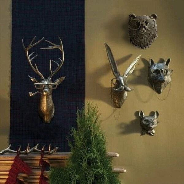 Animal Head Wall Decor | Hand-Painted & UV-Resistant Resin