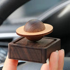 Aroma Diffuser | Carved Wood Jupiter Orbit | Waterless & Cordless | Magnetic Base