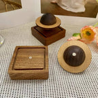 Aroma Diffuser | Carved Wood Jupiter Orbit | Waterless & Cordless | Magnetic Base