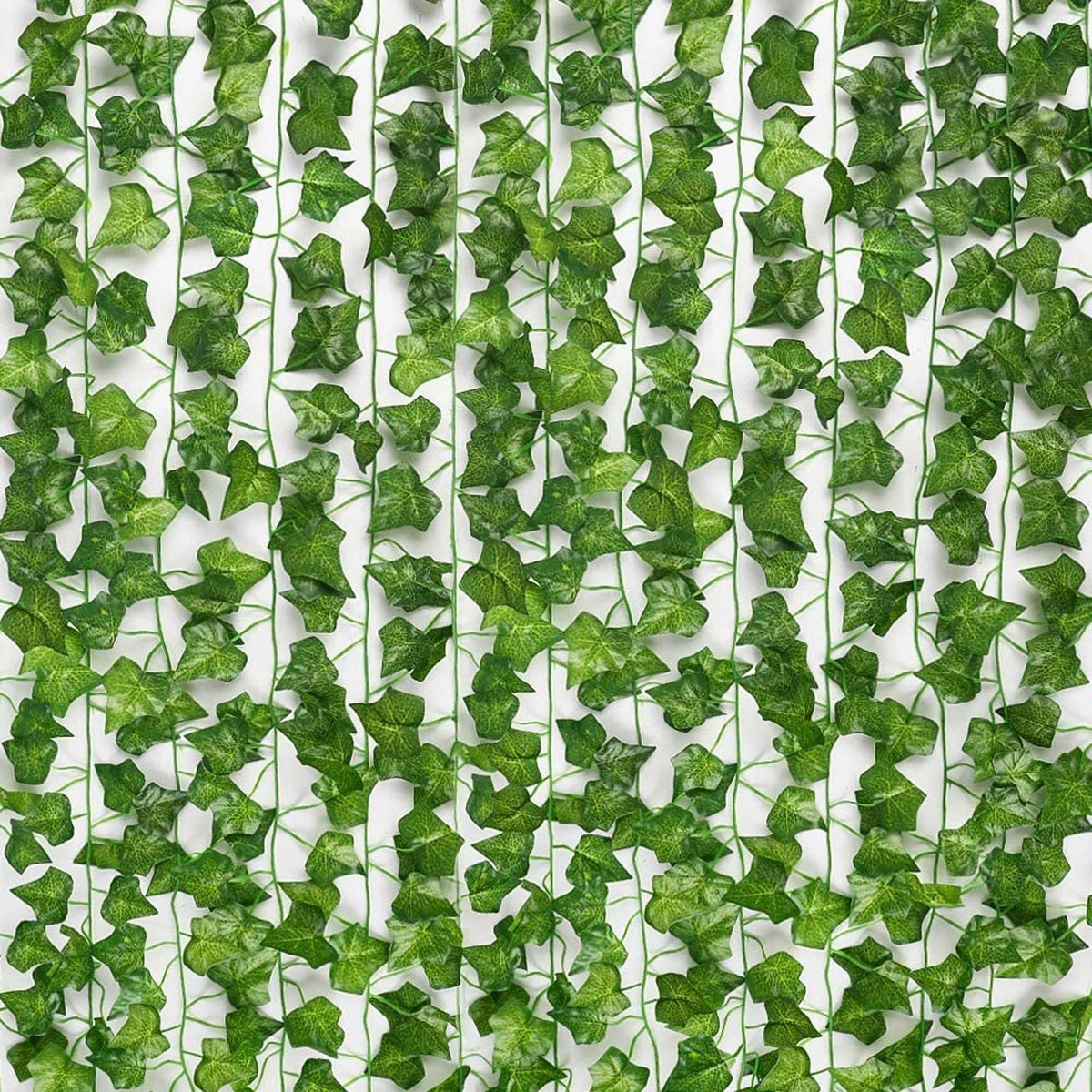 Artificial Ivy Garland | Realistic Green Leaves & Maintenance-Free | Set of 12