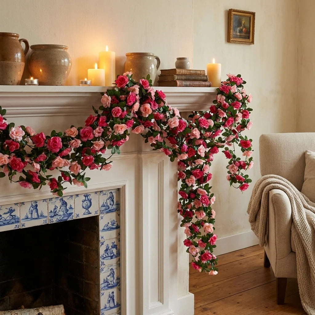 Artificial Rose Garland | Silk Roses & Long-Lasting | 230 cm