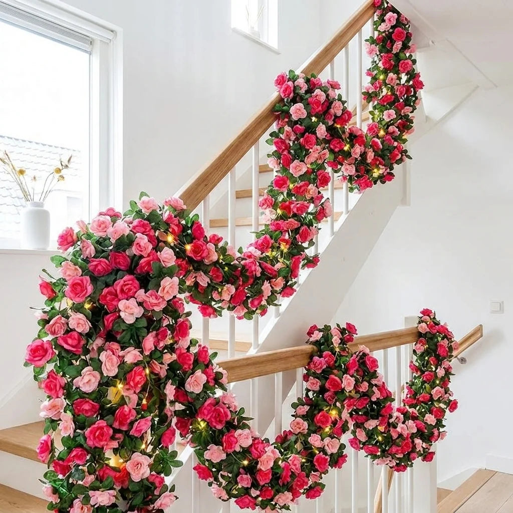 Artificial Rose Garland | Silk Roses & Long-Lasting | 230 cm