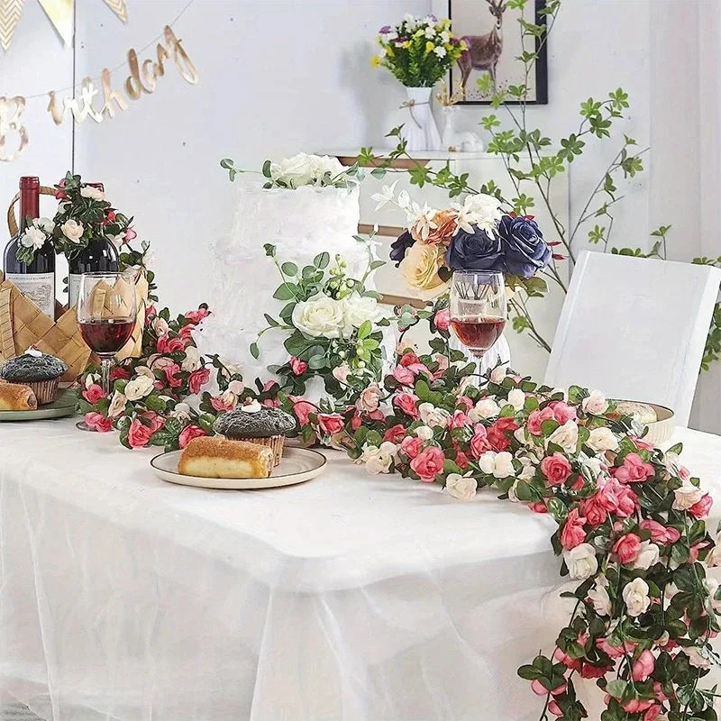 Artificial Rose Garland | Silk Roses & Long-Lasting | 230 cm