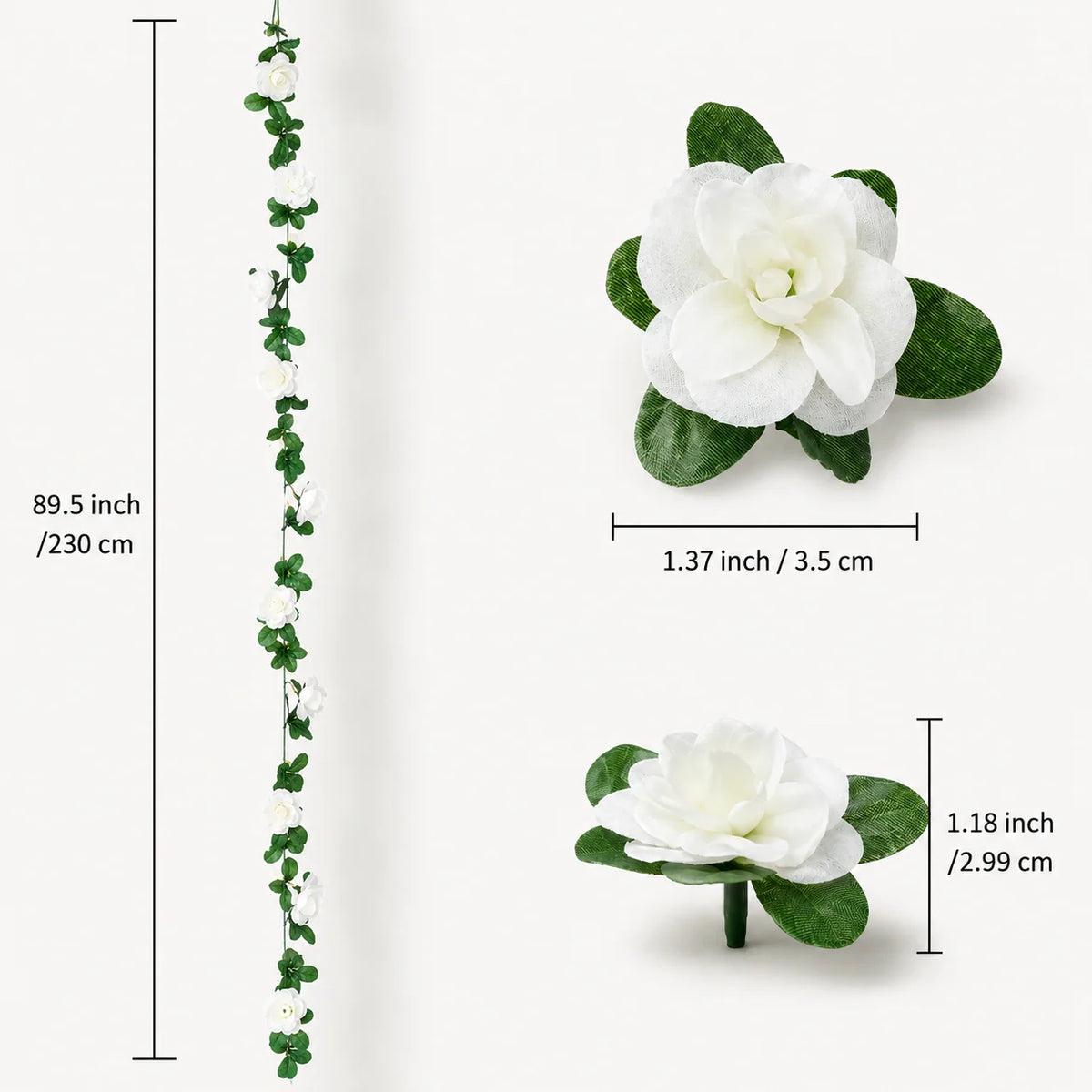 Artificial Rose Garland | Silk Roses & Long-Lasting | 230 cm