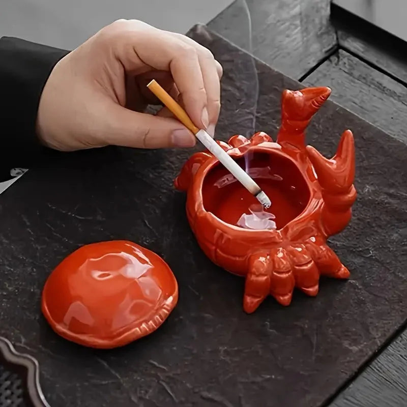 Ashtray | Crab-Shaped & Removable Lid