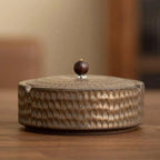Ashtray | Handcrafted Glazed Ceramic & Wooden Lid