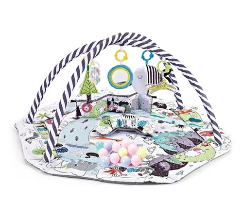 Baby Play Mat | 8-in-1 Sensory & Washable | Includes 6 Detachable Toys