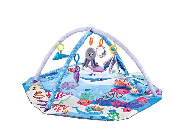 Baby Play Mat | 8-in-1 Sensory & Washable | Includes 6 Detachable Toys