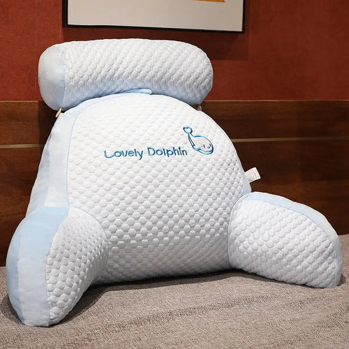 Back Support Cushion | Ergonomic Contoured Support & Washable Cotton Cover | Sizes S & L