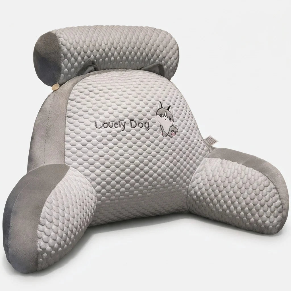 Back Support Cushion | Ergonomic Contoured Support & Washable Cotton Cover | Sizes S & L