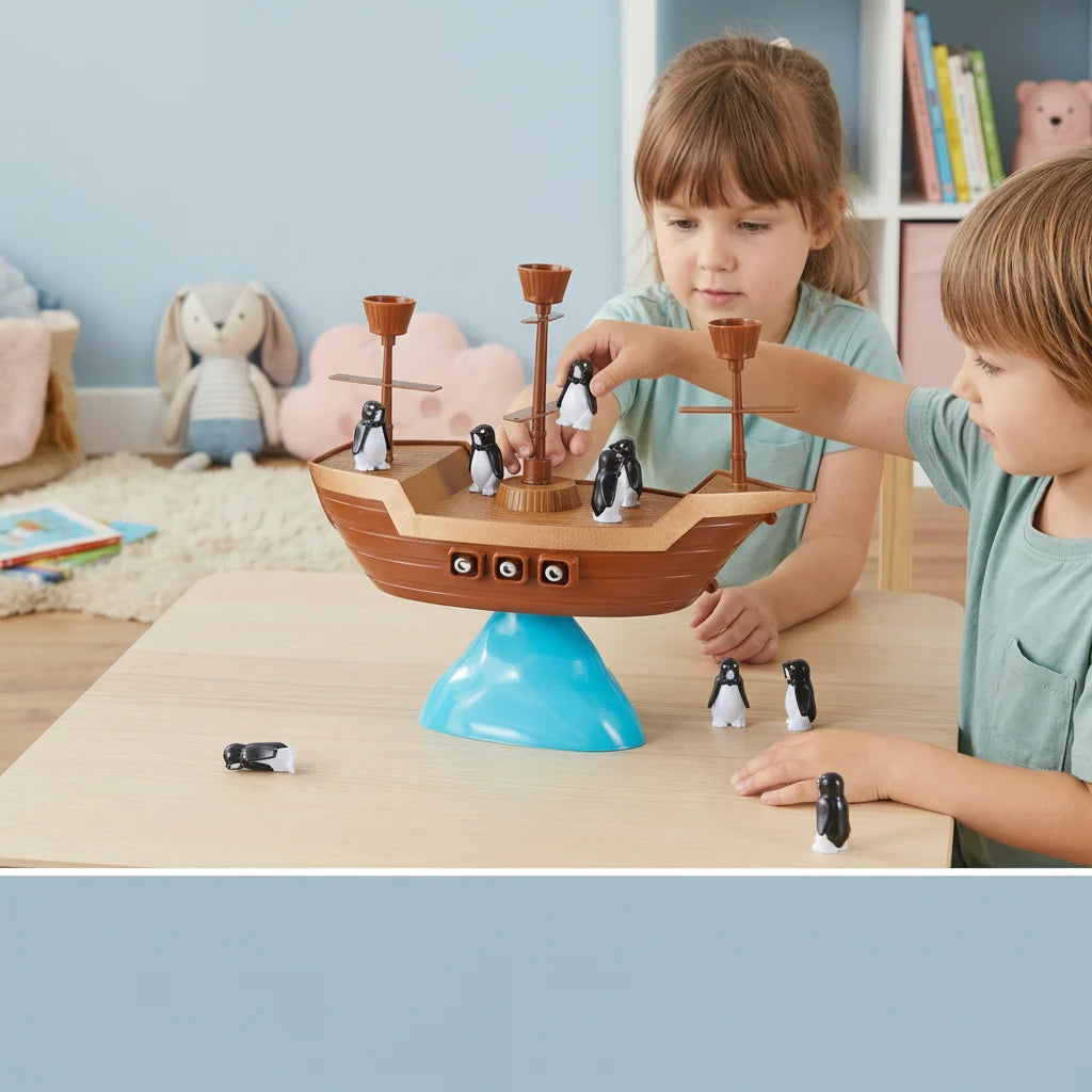 Balancing Game | Wobbly Base & Wooden Pieces | Ages 3+