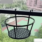 Balcony Pot Holder | Hook-On No-Drill & Open-Grid Drainage | Set of 3