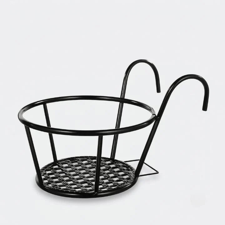 Balcony Pot Holder | Hook-On No-Drill & Open-Grid Drainage | Set of 3