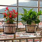 Balcony Pot Holder | Hook-On No-Drill & Open-Grid Drainage | Set of 3
