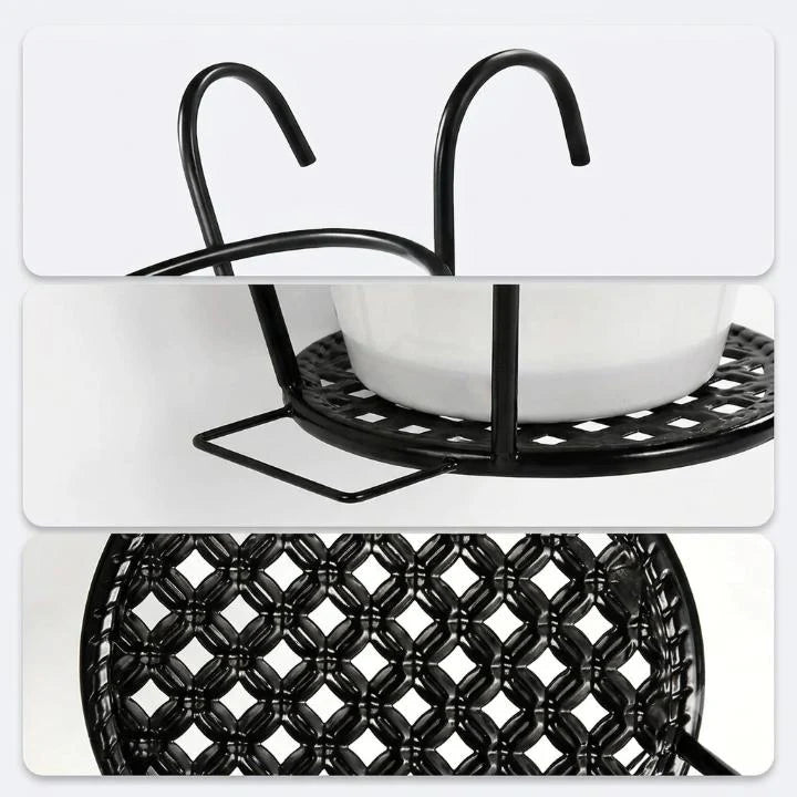 Balcony Pot Holder | Hook-On No-Drill & Open-Grid Drainage | Set of 3