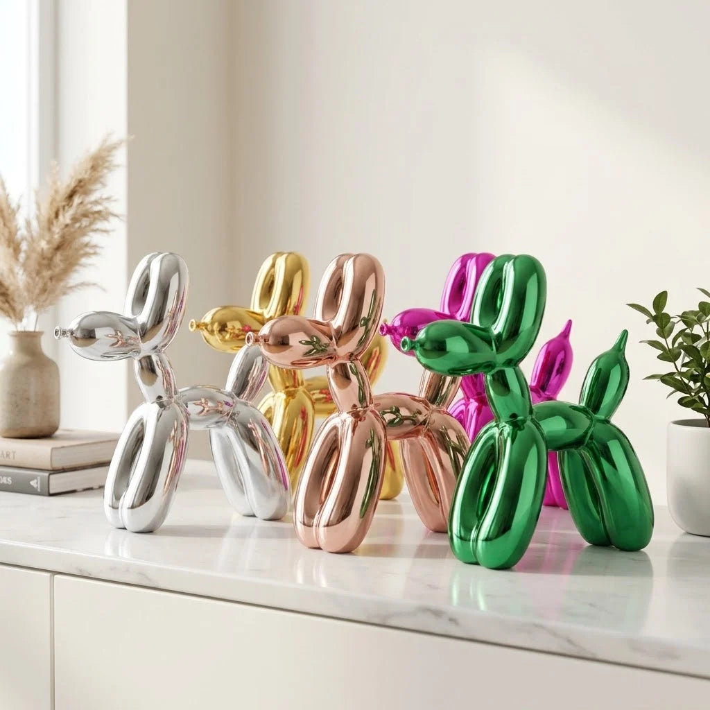 Balloon Dog Sculpture | Glossy Resin Pop-Art | 3 Sizes