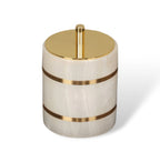 Bathroom Cup | Marble-Look Resin & Gold Accents
