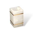 Bathroom Cup | Marble-Look Resin & Gold Accents
