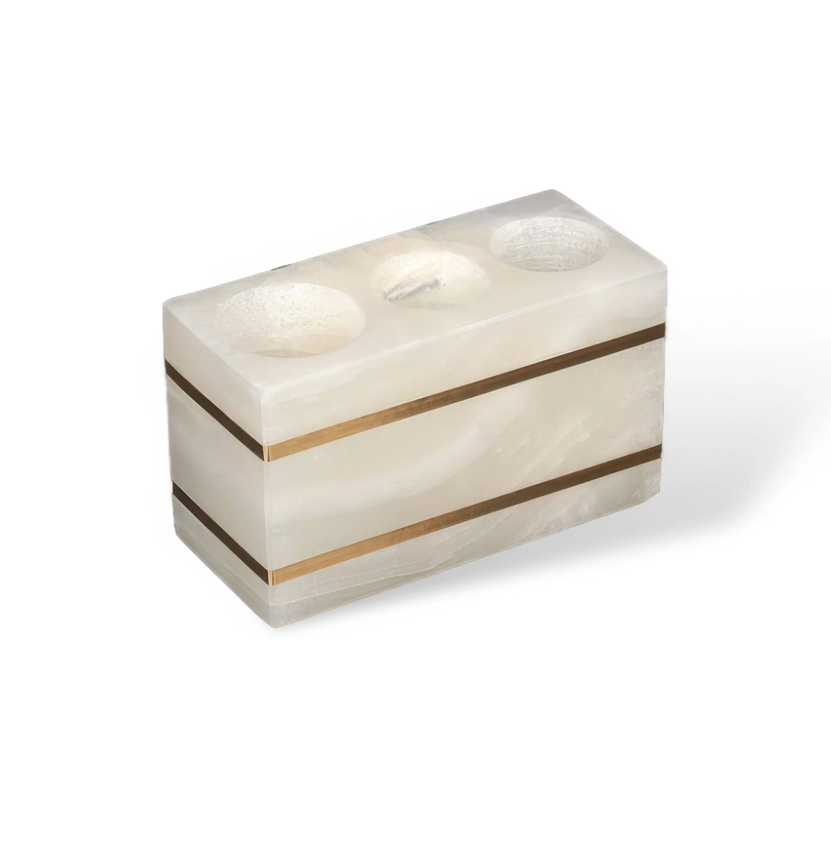Bathroom Cup | Marble-Look Resin & Gold Accents