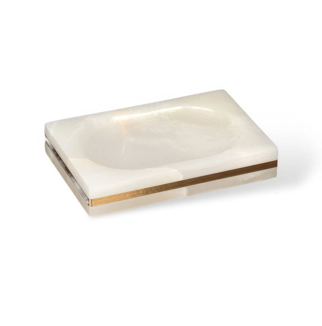 Bathroom Cup | Marble-Look Resin & Gold Accents