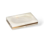 Bathroom Cup | Marble-Look Resin & Gold Accents