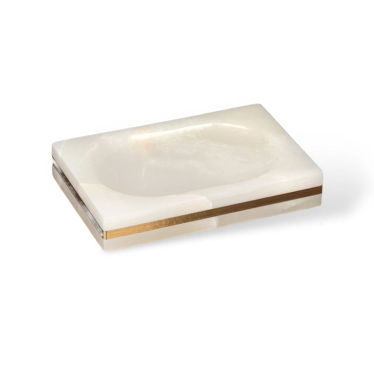 Bathroom Cup | Marble-Look Resin & Gold Accents